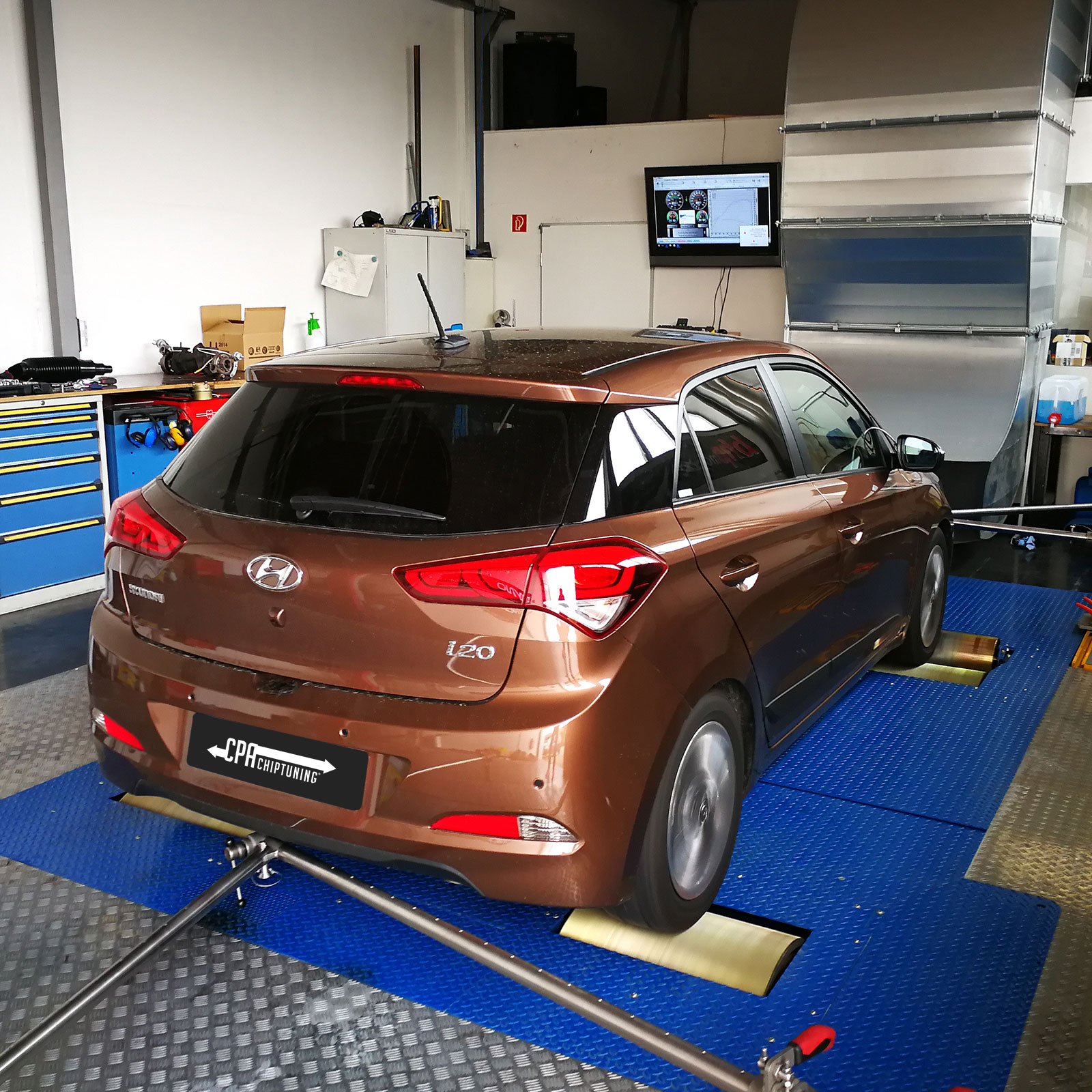 El Hyundai i20 en el banco de pruebas